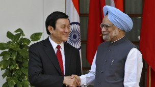 Chủ tịch Trương Tấn Sang trong lần gặp Thủ tướng Ấn Độ Manmohan Singh