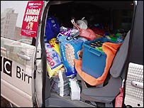 Full truck of donations