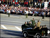 राउल कास्त्रो ने परेड की सलामी ली