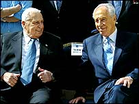 شيمون پرز و آريل شارون