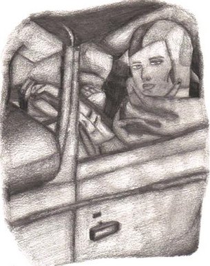 Lempicka study drawing - self portrait