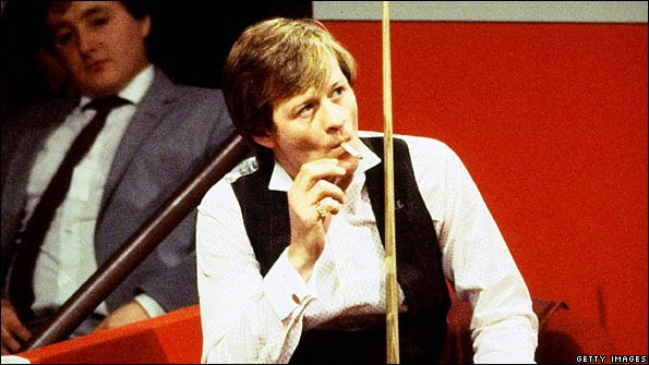 Alex Higgins in action in 1983