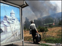 Conflito na cidade de Gori. Foto: AFP