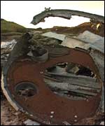 Remains of a plane in Dark Peak