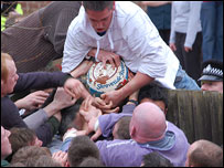 An Ashbourne Shrovetide football game