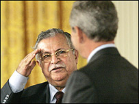 जलाल तलाबानी और जॉर्ज बुश