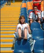 Julia in the stadium