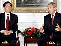 Hu Jintao e George Bush 