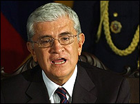 o presidente Alfredo Palacio 