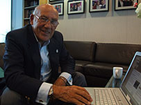 Sir Stirling Moss taking the test