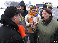 Stoupenci Viktora Juščenka v Kyjevě