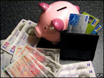 扑满与信用卡与纸币