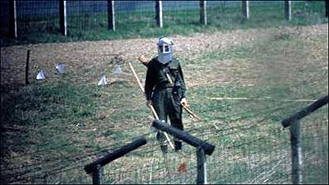 A mine specialist on the Austrian Hungarian border