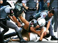 Vizita preşedintelui Bush în Brazilia a fost întâmpinată cu proteste