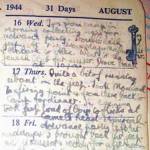 Diary entry for 16th August 1944, my 21st Birthday, celebrated in Egypt Diary entry for 16th August 1944, my 21st Birthday, celebrated in Egypt