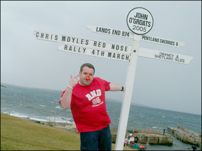 Chris Moyles in John O'Groats