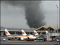 Sân bay Madrid hiện trường sau vụ nổ 