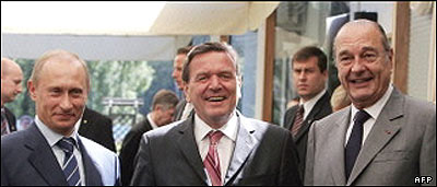 پوتین و شرودر و شیراک