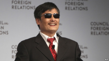 陈光诚在纽约（31/05/2012，资料照片）