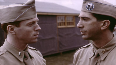 Winters (Damian Lewis) and Sobel (David Schwimmer)