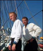 Sunset on a tall ship