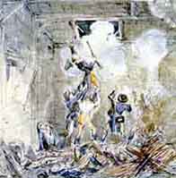 Reconstruction of the United Irishmen on the attack