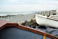 Traeth a chychod yn Borth