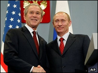 پوتین و بوش در روسیه