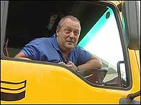Nick Howarth in his cab