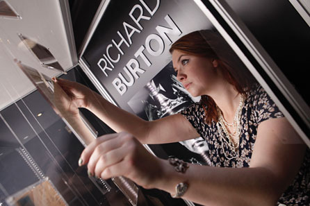 Theatre design graduate Kelly Bannister puts the finishing touches to a display case. Photo: Ollie Edwards