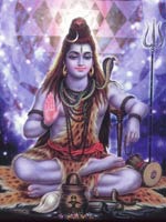 Shiva sitting in the lotus position