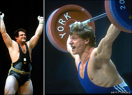 Australia's Dean Lukin (left) and Romania's Nicu Vlad