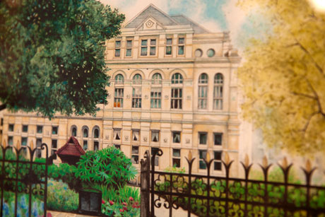 Photograph of a picture of the Old Library building in Cardiff. Photo courtesy of Dan Green