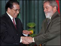 Tổng thống Brazil, Luiz Inacio Lula da Silva và TBT Nông Đức Mạnh