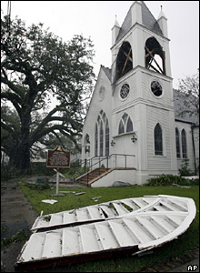 Nhà thờ St Mathew ở Louisiana sau bão