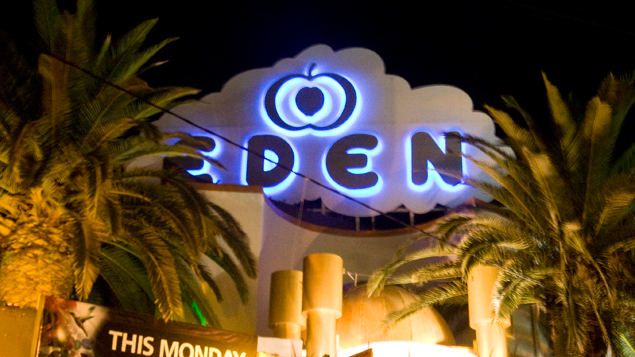 Outside Eden at the start of the night.