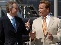 Tony Blair e Arnold Schwarzenegger