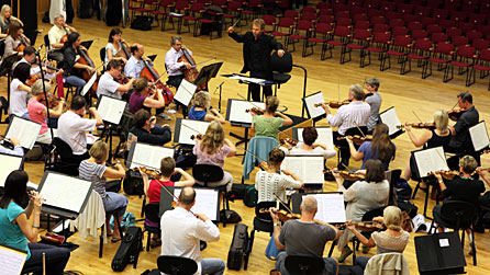 Thomas Søndergård in rehearsal with the BBC National Orchestra of Wales, Monday 11 July 2011