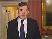 گوردن براون در پیام تلویزیونی به مردم بریتانیا