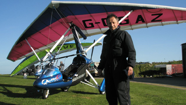 The man who got Mark safely back to Earth: pilot instructor Gordon Douglas of East of Scotland Microlighting.