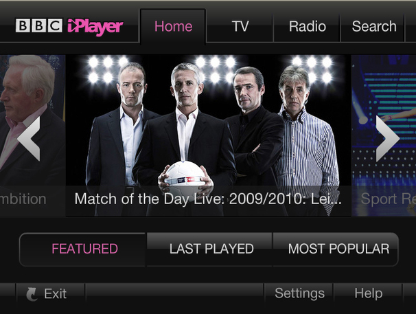 BBC iPlayer on Wii version 1.1