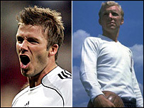 David Beckham and Bobby Moore