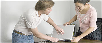 A man seeks help connecting to the internet