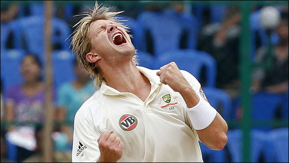 Shane Watson takes a wicket during the tough tour of India