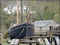 The ketch Garlandstone at Morwellham Quay