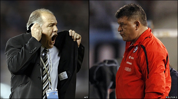 Alejandro Sabella (izq.) y Claudio Borghi