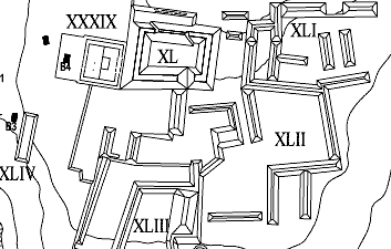 Map showing layout of a group B of Naachtun
