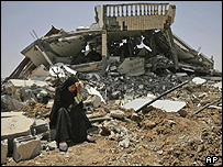 خانه تخریب شده در خان یونس در نوار غزه