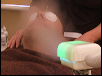 Rob getting the steaming treatement