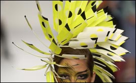 Dai Rees hat on the catwalk